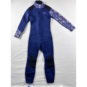 Dark Lightning Kids Wetsuit Size 8 Blue Neoprene Full Body Long Sleeve Surfing